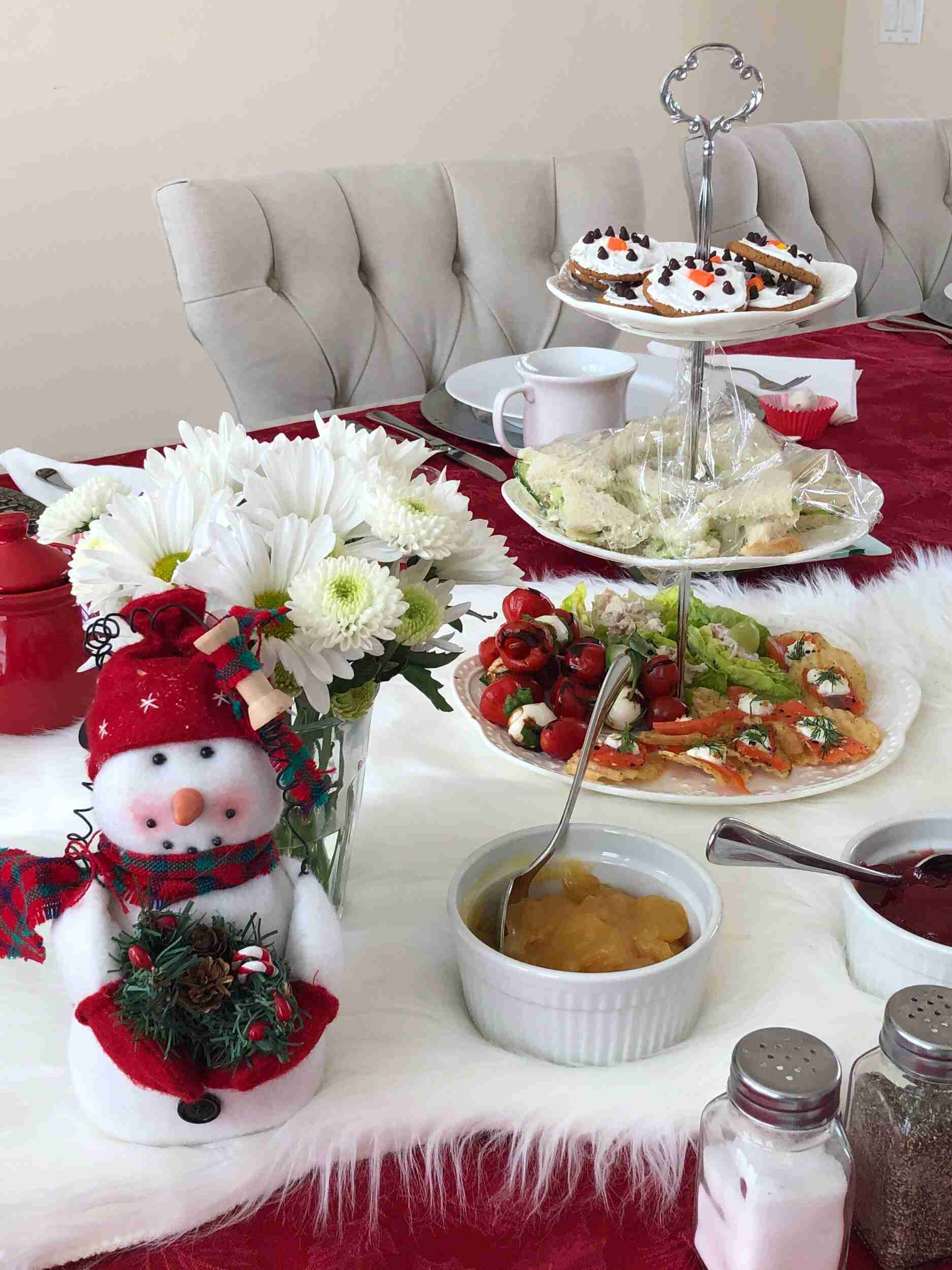 Snowmen Christmas Decor for High Tea
