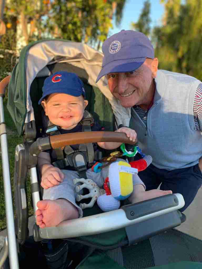 Mr. G.Q. and Baby Connor on a stroller ride to the duck pond.
