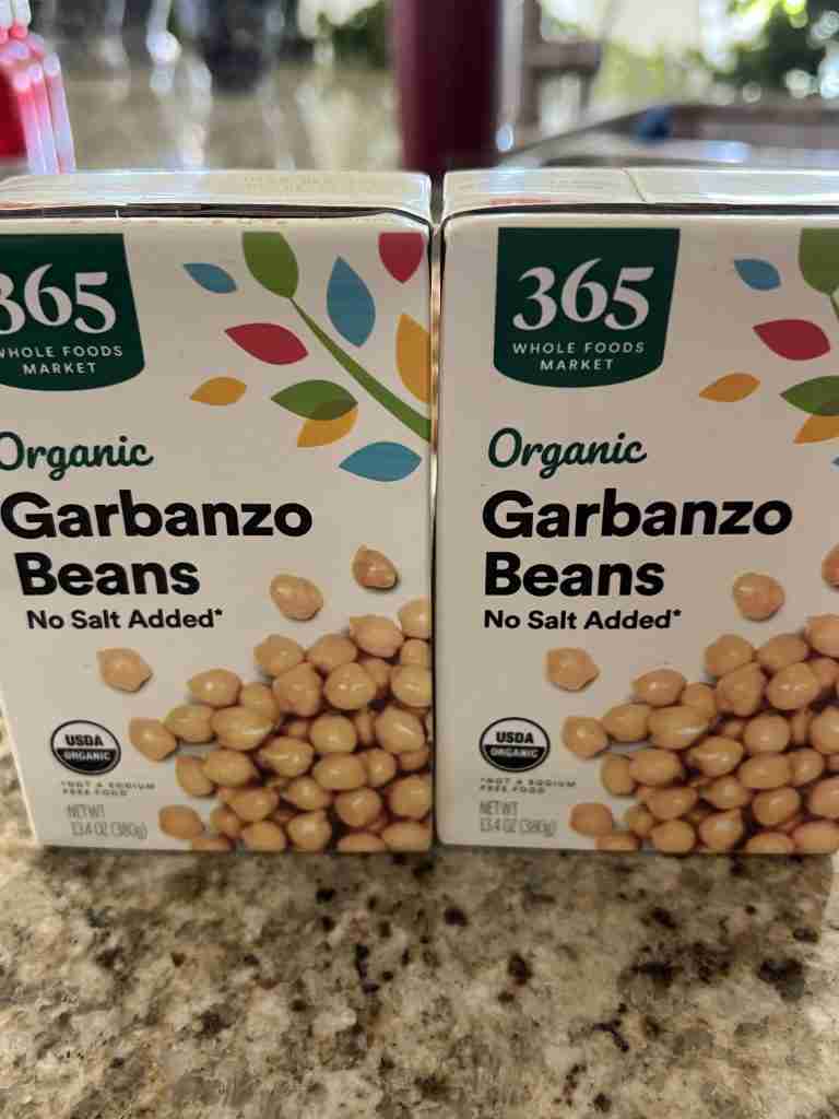 Here are two boxes of Organic Garbanzo beans.