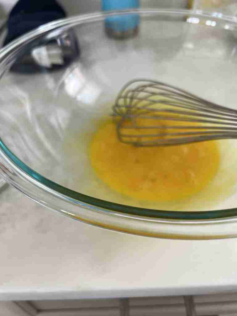 Here are the egg yolks getting ready to be whisked into the sweetened condensed milk and lime juice to make the filling.