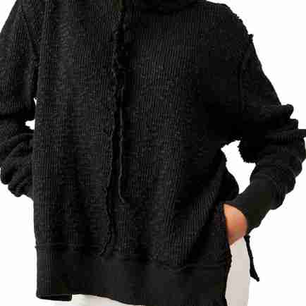 A black chunky sweater