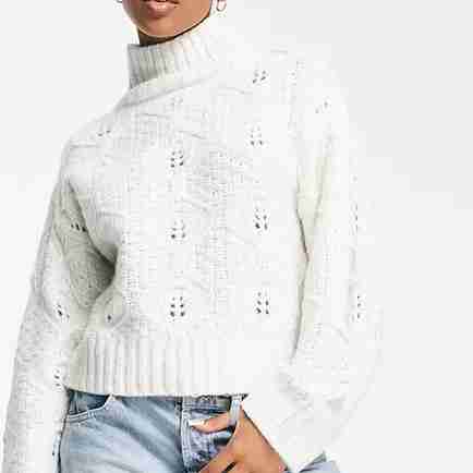 A white chunky sweater